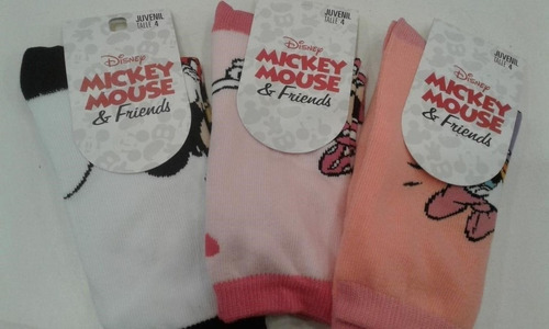 Pack X6 Medias 1/2 Caña Juvenil Elemento Mickey Mouse Tutim