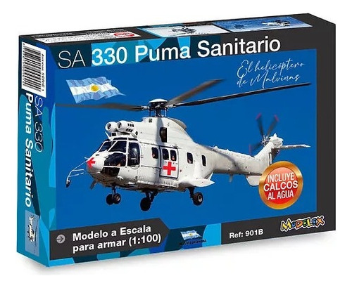 Helicóptero Sa 330 Puma Sanitario Malvinas Esc 1:100 Modelex