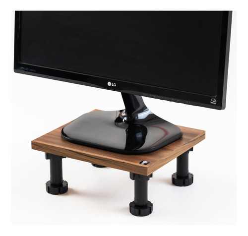 Combo X2 Eleva Monitor Base Soporte Stand Nogal Terracota Pr