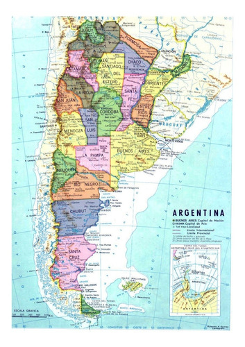 Mapa Argentina 1x1,40m En Lona! Envio Gratis!
