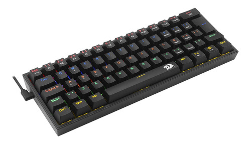 Teclado Redragon Gamer Fizz Rainbow Switch Brown Mecanico Cor de teclado Preto Idioma Português Brasil