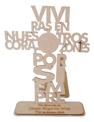 20 Cruz Para Difunto 25 Cm De Alto Personalizado En Mdf