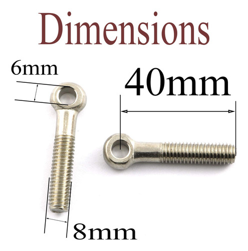 Perno De Ojo M8x40mm De Acero Inoxidable 304