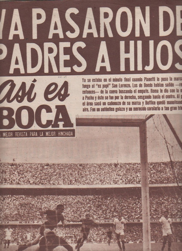 Revista Asi Es Boca * ( 2 )  Vs San Lorenzo ( 0 ) Año 1967 