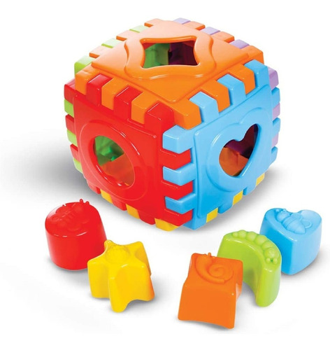 Brinquedo Educativo Didático Baby Cubo De Encaixe Maral