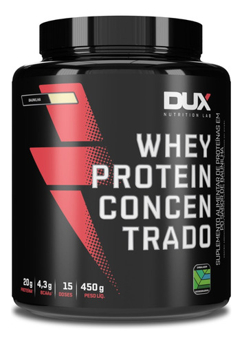 Whey Protein Concentrado - Dux - Pote 450g Sabor Chocolate Branco