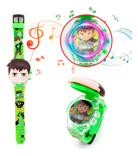 Reloj Niños Digital Luces Sonido Tapa Ben 10 Tennyson