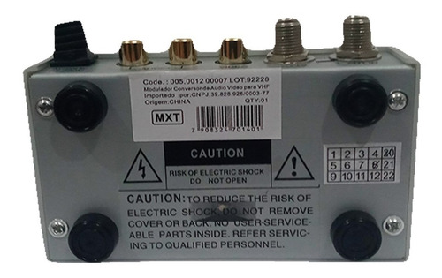 Imagem 4 de 6 de Modulador Rca Audio Video Para Rf Mxt Com Cabo Rca 1,8mt