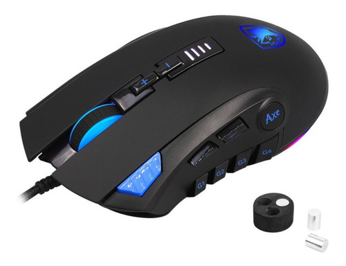 Imagen 2 de 5 de Sades Axe Mouse Gamer Con Pesas Botones Laterales 10.000 Dpi