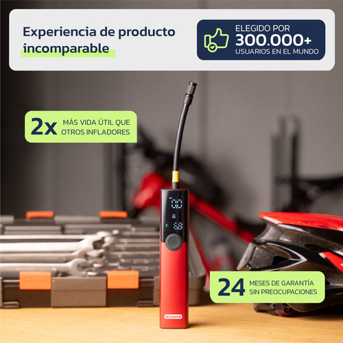 Compresor De Aire Portátil Woowind Inflador Rojo