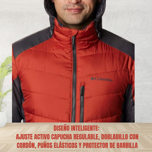 Campera Columbia Hombre Con Capucha Térmica Labyrinth Loop