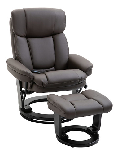 Silla Reclinable Masaje Piel Sintetica Sillon Giratorio 10