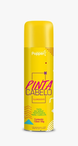 Spray Removível Pra Cabelo - Neon Fluorescente - Cor Amarelo