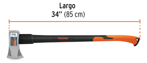 Hacha Michigan 4 Lb Mango Fibra De Vidrio 34 Truper 11133