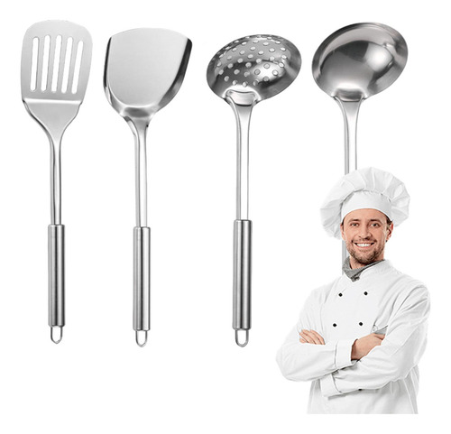 Juego De Cocina De Acero Inoxidable 4 Piezas, Cucharón Sopa