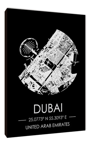 Cuadros Mapa Dubái Varios Modelos 50x70