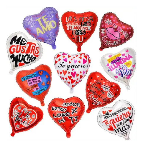 30 Globos De Corazones San Valentín 45cm Cada Uno 