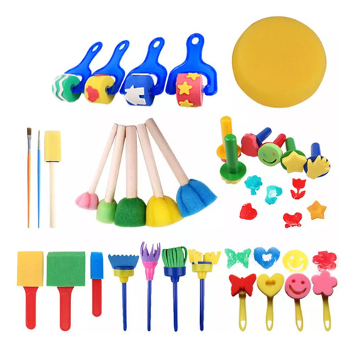Set De 30 Garabatos Con Esponja Para Pintar Para Niños.
