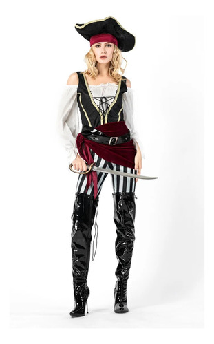 Disfraz De Pirata Para Cosplay De Capitán Jack Sparrow Para