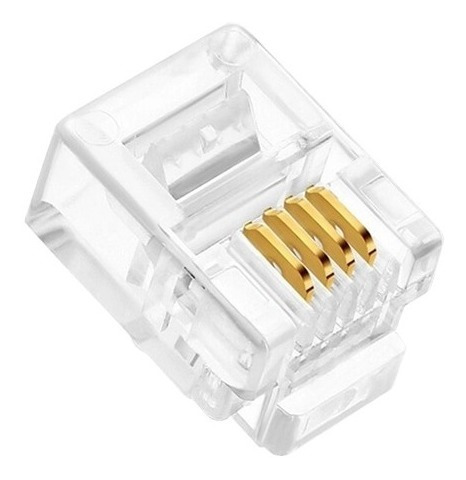 Bolsa 50 Conector Rj11 Telefono 4 Hilos 