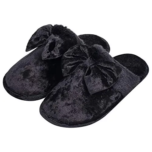 Dl Womens-house-slippers-memory-foam, Fluffy Velvet Slip On