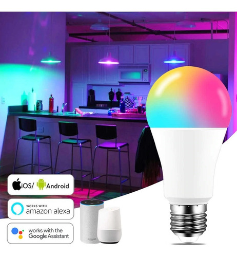 Imagem 4 de 10 de Smart Lâmpada Inteligente 10w+3w 1050lumens Wifi Ekaza Alexa