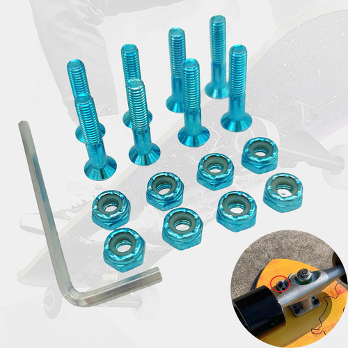 Hardware De Monopatín Juego De Tornillos De 8 Piezas Y Azul