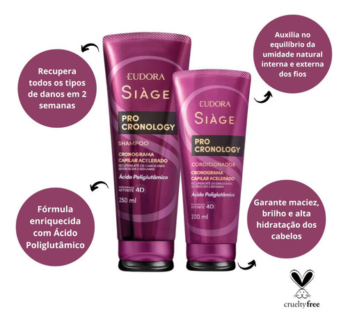 Shampoo + Condicionador Siage Eudora Pro Cronology 200ml