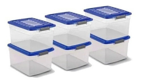 Pack X 6 Caja Plastica Apilable X 15 Lts Colombraro