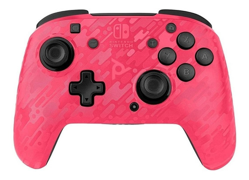 Control joystick inalámbrico PDP Faceoff Deluxe for Nintendo Switch camuflaje rosa