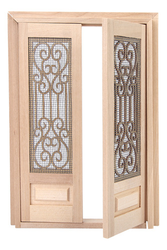 Juego De 12 Miniaturas De Madera Huecas Doll Door Diy 1:12