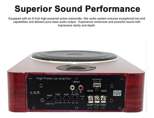 Subwoofer En Pulgadas. Subwoofer Con Sistema High Audio Car