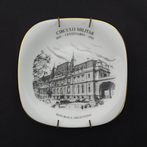 Plato Círculo Militar Centenario 1881 1981 Porcelana Soporte