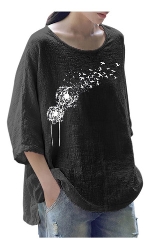 Blusa De Playa Holgada De Algodón De Talla Grande Para Mujer