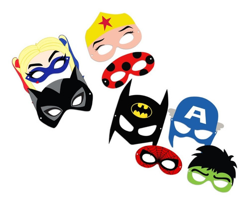 Imagen 1 de 3 de Mascaras Super Heroes Para Fiestas Imprimibles En Pdf