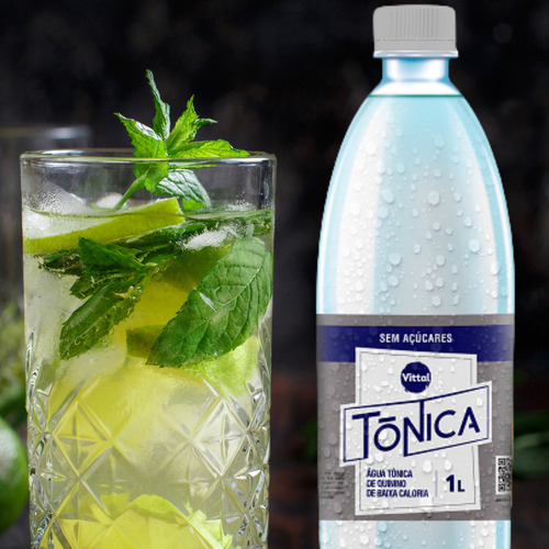 Kit 6 Água Tônica Zero Vittal Garrafa 1 Litro