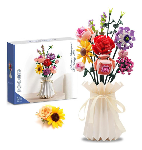 Lombee Juego De Construcción De Flores, Flores De Bloques De