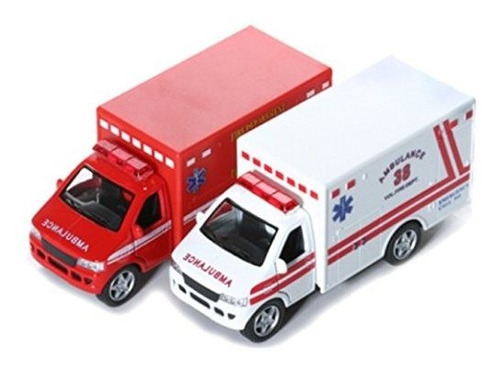Kinsmart Kinsfun Display Equipo De Rescate De 5  Ambulancia 