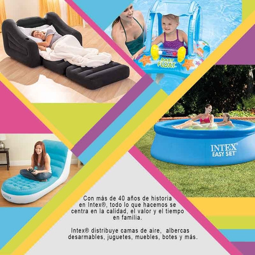 Alberca estructural redonda Intex 28211 con capacidad de 1718 galones de 3.66cm de largo x 3.66cm de ancho de 12 ft de diámetro azul