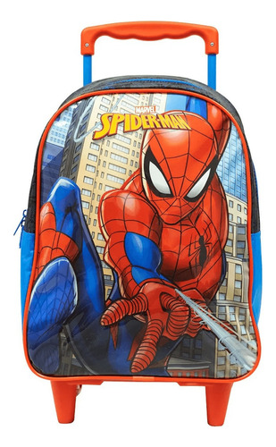 Mochila Escolar Homem Aranha Com Rodinhas Marvel Xeryus Cor Cinza-escuro