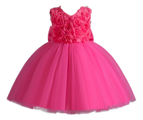 Vestido De Fiesta De Princesa Rosa Barbie Flower Girl
