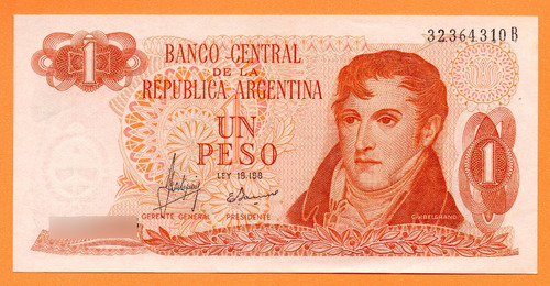 Billete 1 Peso Ley, Bottero 2302, Año 1970 Sc 