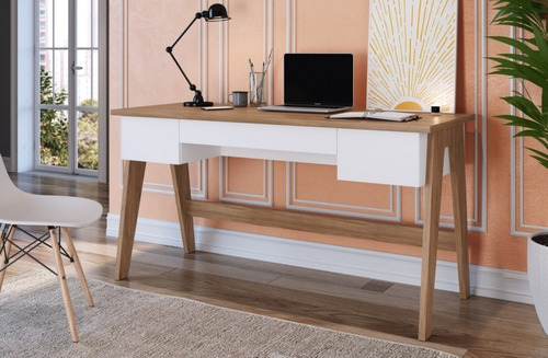 Escritorio Artesano Escrivaninha 3 gavetas trend mdp, mdf de 150cm x 77.5cm x 60cm hannover y off white