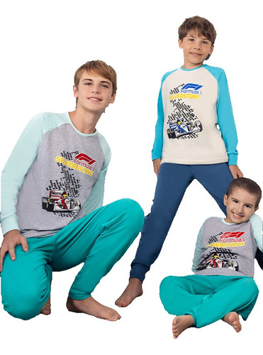 Pijama Interlock Varon Formula 1 Marey 8038 Talles 4 Al 8