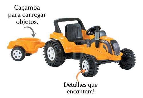 Trator Infantil Elétrico 12v Para Crianças C/ Caçamba Biemme