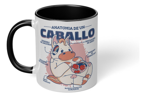 Taza Tazon Cafe Anatomia De Un Caballo Varios Colores