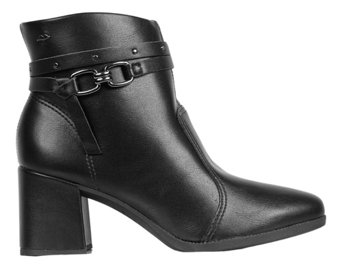 Bota Feminina Dakota Casual Salto Bloco Zíper Detalhe Fivela