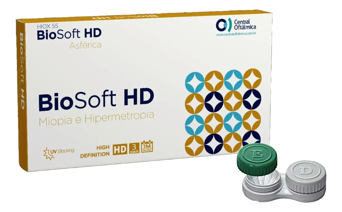 Lentes de Contato BioSoft HD Asférica Hipermetropia +12 Grau Cilíndrico +5,75