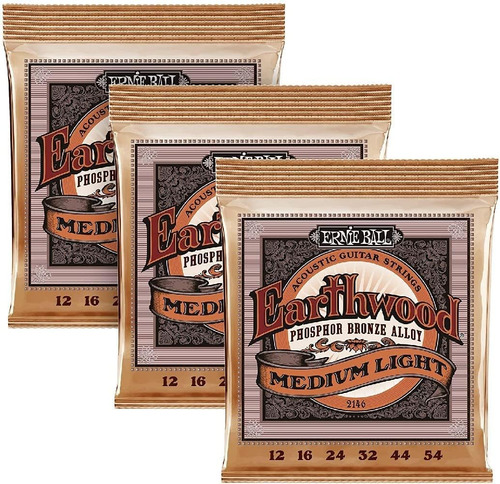 Acústica Ernie Ball Earthwood Medium Light De Bronce Fosforo