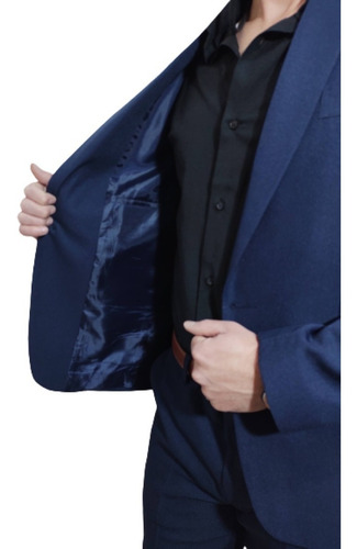 Imagen 8 de 8 de Ambo Traje Azul Y Azul Francia Elegante Sport Máxima Calidad